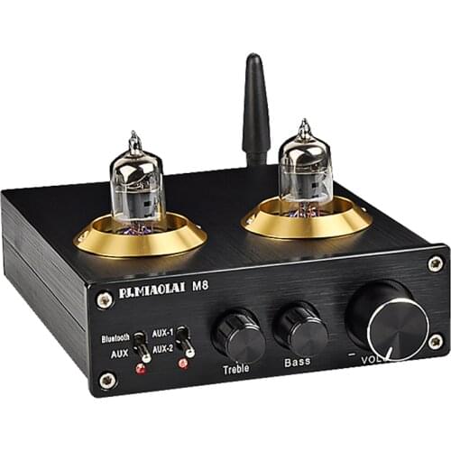 HIFI TPA3116 Bluetooth 6J1 Tube Preamplifier Audio Amplifiers Power Amp Sound Preamp 50W*2 2.0 Channel Home Theater