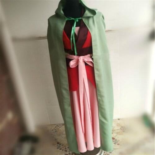Yona Cos Set Anime Akatsuki No Yona Cosplay Costume Full Set Cloak+vest+dress Halloween Clothes For Women