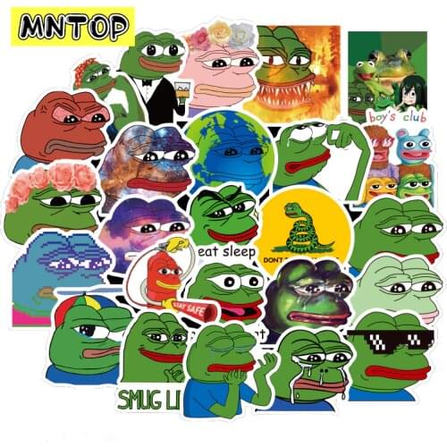 10/30/50Pcs/set Cute Cartoon Sad Frog Graffiti Stickers For Laptop Childrens Toy Sticker Luggage Motorcycle Skateboard Computer