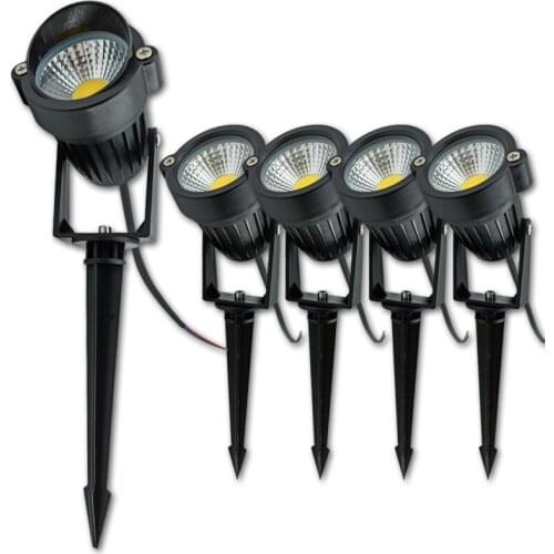 10pcs 3W 5W LED Landscape Lights 220V DC12V Waterproof Garden Pathway Light Walls Trees Flags Outdoor Spotlights Spike Lawn Lamp