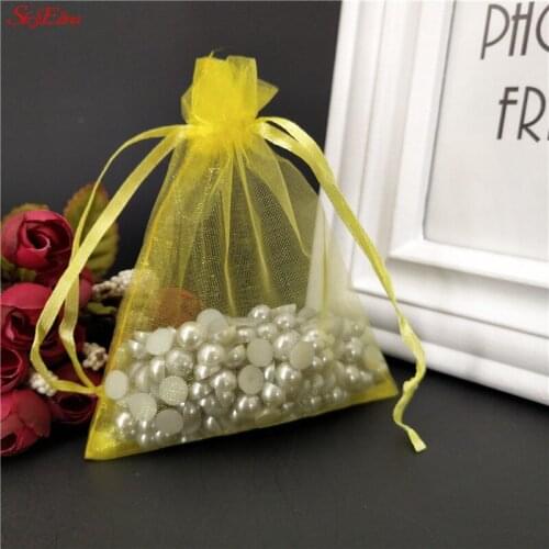 100pcs 9X12 cm sieraden Gift Organza Tassen Wedding Candy Zakjes Party Decoratie Ambachten Pack Levert 9Z SH313