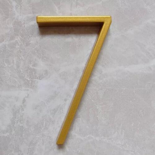 127mm Golden Floating Modern House Number Gold Door Home Address Numbers for House Digital Outdoor Sign Plates 5 In. #7