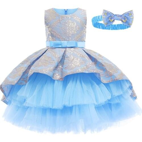 2020 Christmas Dress Teenager Tail Princess Fluffy Dress Halloween Costumes Kids Dresses For Girls 2-8 Yrs Catwalk Performance