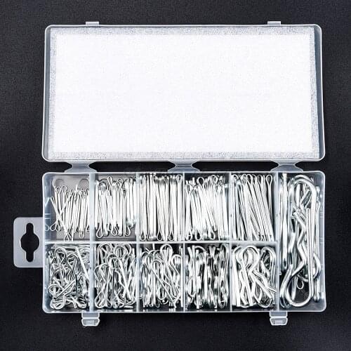 250PCS Cotter Pins & Hair Pins Assortment Kit Heavy Duty Fastener Multiple Sizes for Use on Hitch Pin Lock System For RC Parts