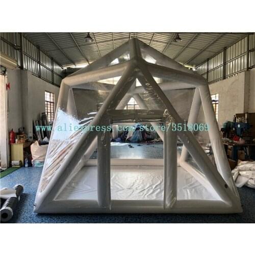 3.4 m square PVC transparent closed tent for business hotels and family leisure stays