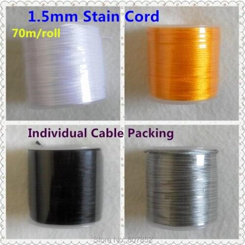 4 color ) 70 meters/lot 1.5mm Nylon Satin Cord for DIY Silicone Baby Teething beaded necklace