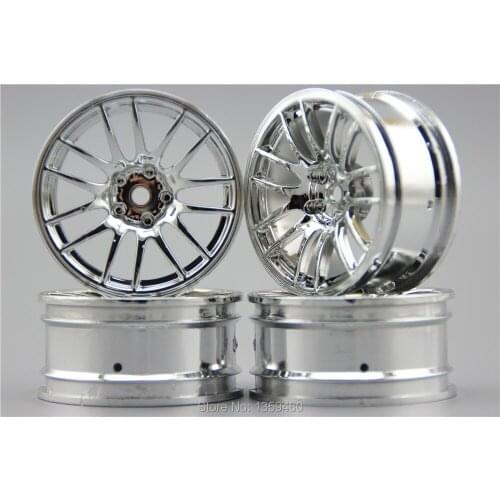 4pcs 1/10 Touring&Drift Wheel Rim V14SC(Chrome) 3mm offset fits for 1:10 Touring&Drift Car 1/10 Rim 10311