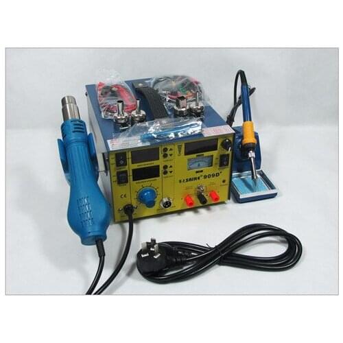 909D Upgrade Saike 909D+ 3 In 1 Hot Air Gun Rework Station Soldering Station Dc Power Supply 220V Or 110V
