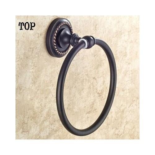 American towel ring All copper bathroom hardware accessories Black archaize towel ring towel rack