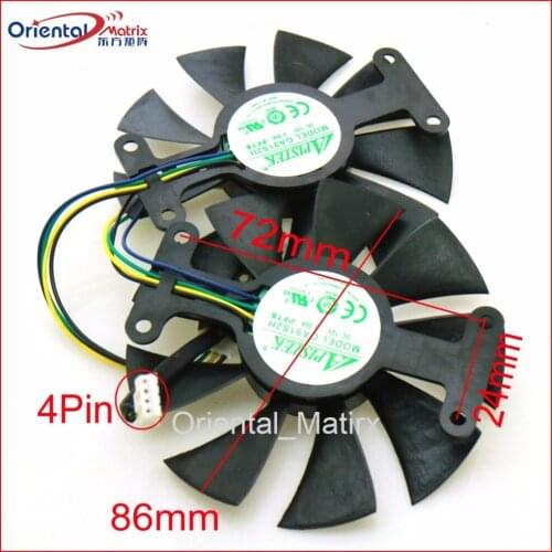 Free Shipping 2pcs/Lot GA91S2H 12V 0.35A 4Pin 86mm VGA Fan For ZOTAC GTX1050ti GTX1060-3GD5 Graphics Card Cooler Cooling Fan