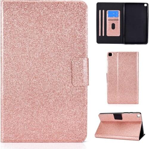 Tablet Flip Cover For Samsung Galaxy Tab A 8.0 T290 T295 Magnetic Glitter Leather Card Slot Stand Case