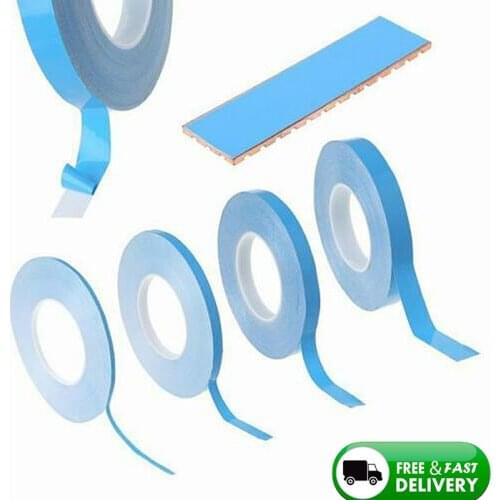 1 Roll 3/5/8/10/12/15/18/20mm Width Double Sided Tape Chip Heat Thermal Conductive Adhesive Tape For PCB CPU Heat Sink Radiating