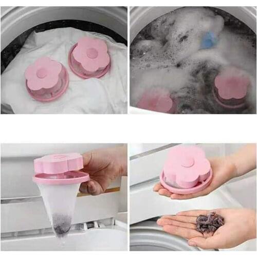 Washing Machine Hair Filter Reusable Flower Hair Filter Bag Washing Lint Catcher Filtering Hair Removal Washer Cleaning Tool