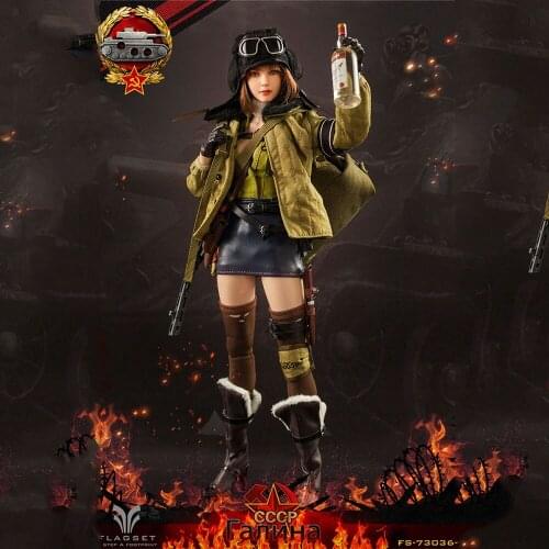FS73036 Flagset 1/6 Soviet Tank Lieutenant Galina Figure Model 12'' Full Set Female Action Doll Toy In Stock