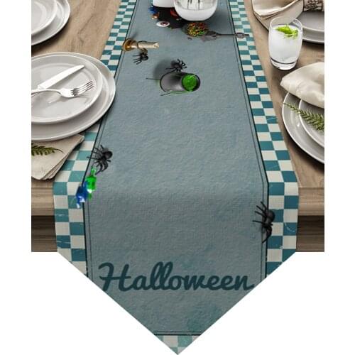 Halloween Witch Hat Candy Table Runner Luxury Dining Table Decor Tablecloth Table Runner for Wedding Party