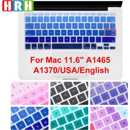 HRH Slim Fashion Design Keyboard Cover Silicone Skin Protector Protective Film for Macbook Air 11.6" A1465/A1370 USA Version