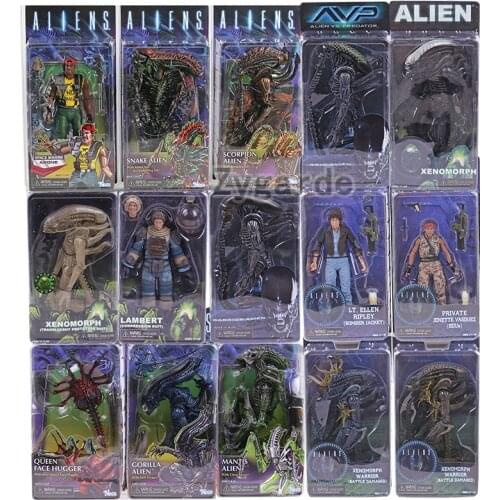 NECA Aliens Xenomorph Big Chap Dog Snake Scorpion Alien Ellen Ripley Bishop Action Figure Collectible Model Toy