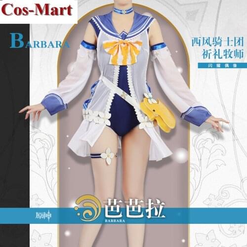 Hot Game Genshin Impact Barbara Cosplay Costume Sweet Cute Swimsuit Unisex Activity Party Role Play Clothing S-3XL High Quality