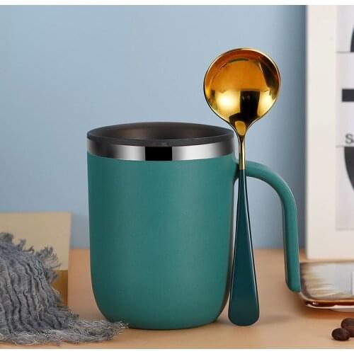 Creative Coffee Mug 400ml new Stainless Steel Surface Cup with Lid Lazy Automatic Self Stirring Mug Double Insulated Smart Cup