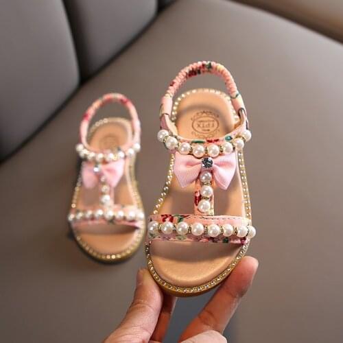 Summer Style Sandals Children Shoes Toddler Kids Girls Beach Sandals Cute Bow Girls Princess Shoes 1-8 Years Sneakers