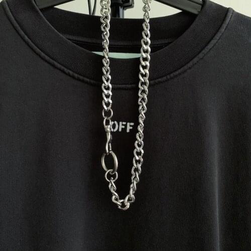 Fashion minimalist dark black thick chain jewelry personality hip hop necklace hot sale