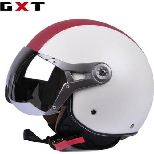 GXT Motorcycle Helmet Casco Moto Men Women Vintage Motorbike Half Helmet Summer Racing Retro Motocross Riding Helmet Breathable