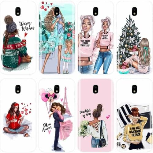 Brown Hair Baby Mom Girl Queen Soft Silicone Phone Case For Samsung Galaxy J3 J4 J6 J8 2018 J3 J5 J7 2017 J5 J7 2016 J3PRO