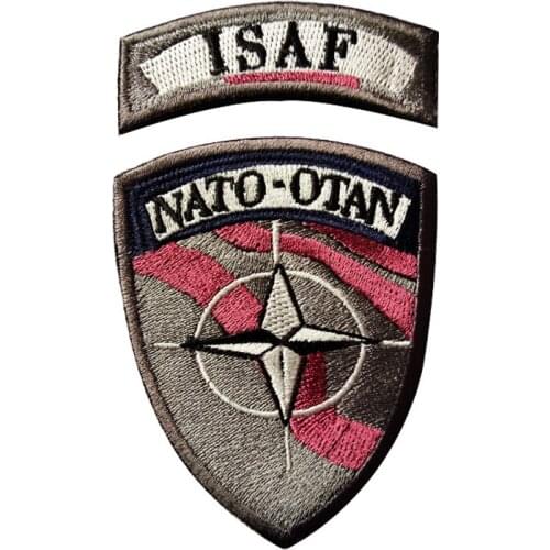 NATO Alliance ISAF Armband Velcro patches Embroidered Badge Hook Loop Armband 3D Stick on jacket strap Backpack Stickers