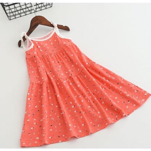 2021 Summer New Girls Pink Floral Wash Dress Childrens Wear Girls Baby Princess Sleeveless Skirt flower girl dresses girls clot