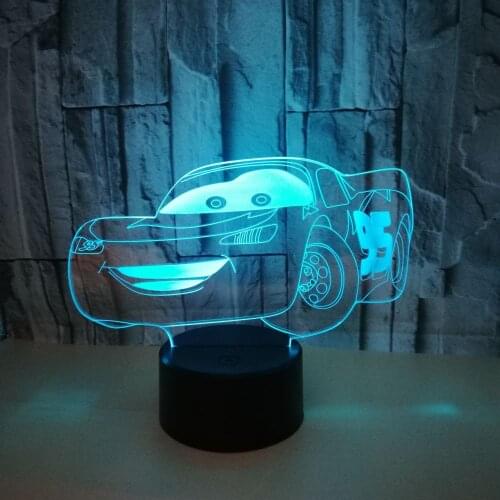 New Sports Car 3d Lamp 7 color change 3d Light Fixtures Touch Remote 3d Led Small Led Night Light Kids Lamp