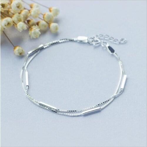 Erkek Bileklik New Arrival Two Laps Bracelet Rectangle Shape Charm Bracelets For Women Fashion Jewelry