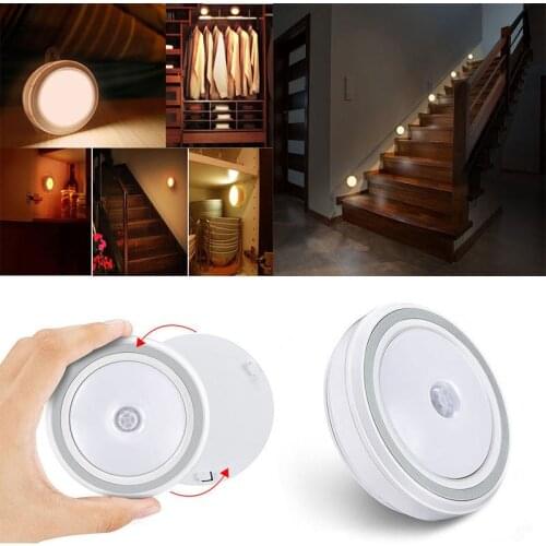 New LED Night Light Infrared Motion Detector Sensor Cabinet Lamp Battery Powered