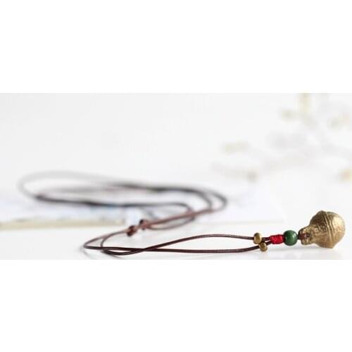 Simple small bell Necklace hand knitting fashion sweater chain small jewelry #1311