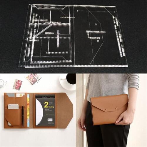 Handmamde Man Briefcase Acrylic Template Leather Pattern DIY Hobby Leathercraft Sewing pattern stencils 23x17x1cm