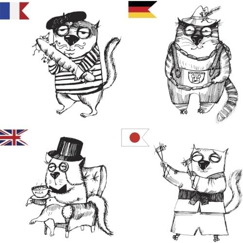 AZSG Different Styles Cats Cutting Dies Clear Stamps For DIY Scrapbooking Decorative Card Making Crafts Fun Decoration Supplies