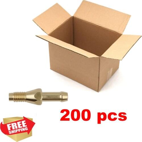 200 pcs Hose Barb x M6 Male Metric Thread Brass Barbed Pipe Fitting Coupler Connector Adapter For Fuel Gas Water