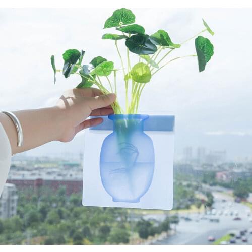 Silicone Sticky Vase Magic Plant Vases Container Home Decoration Accessories Leaves Body Accessories Handmade Pots Soft Bottle