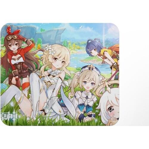 26x21cm Genshin Impact cute mouse pad otaku kawaii desk for teen girls for bedroom gaming mouse pad trumpet free delivery