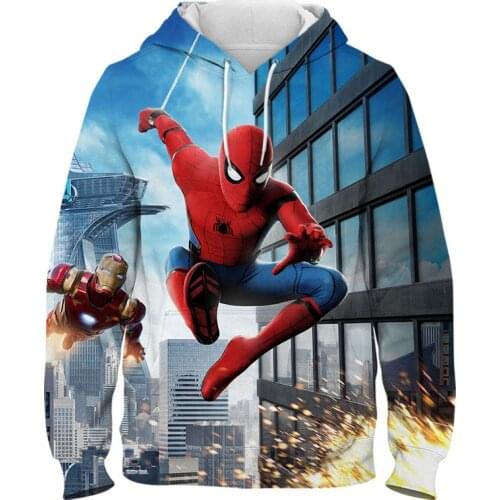 2021 New Spider Man hoodie mens womens childrens fashion casual sweatshirt 3d printing pullover street hip hop Harajuku coat