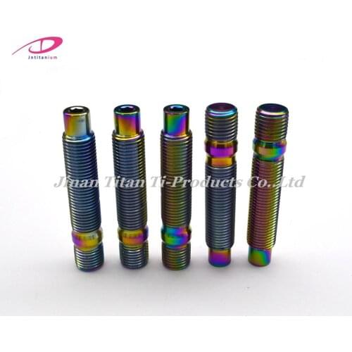 Colorful Gr5 titanium double head wheel studs for car M14*1.25