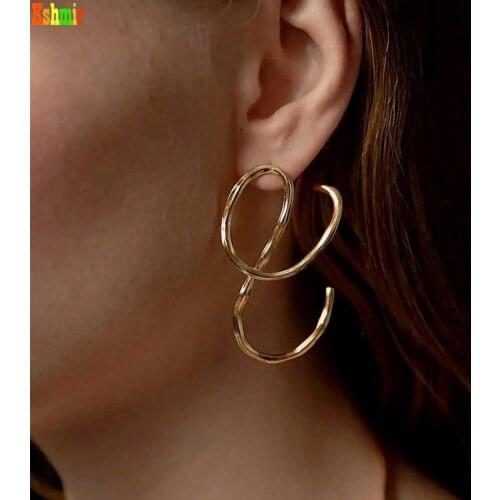 Kshmir Geometric line earrings female European and American design sense of simplicity retro earrings hanging earrings