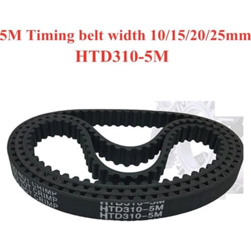Arc HTD 5M Timing belt HTD5M-310 width 10/15/20/25mm Teeth 48 HTD5M Rubber synchronous Belt in-closed belt Pitch=5mm