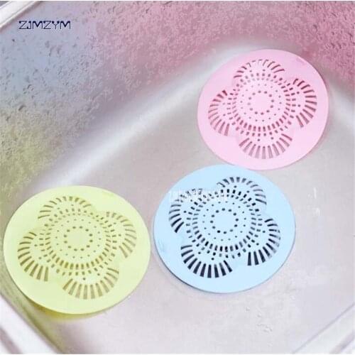 1pc Colorful Silicone Kitchen Cleaner Sink Filter Sewer Drain Hair Colanders & Strainers Filter Bathroom Sink blue/green/pink