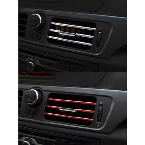 10pcs/set Car Chrome Air Conditioner Outlet Vent Trim Grille Strip