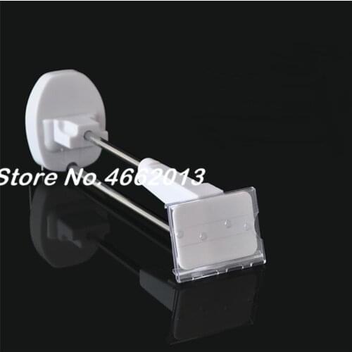 100 pcs/pack ) 25cm 9.8 inch length metal white color magnet secure locking hooks for slatwall in retail store+ 4 detacher