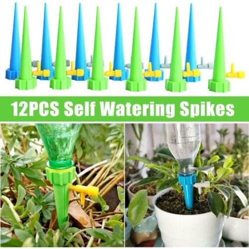 12pcs Automatic Plant Self Watering Spike Irrigation Drip Water Device Adjustable Flower Plant Garden Indoor Household Supplies