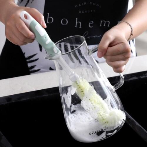 2PCS Long Water Bottle Cleaning Brush for Water Bottles Milk Bottle Cup Wine Decanter Kombucha Sinks Kitchen Accessories