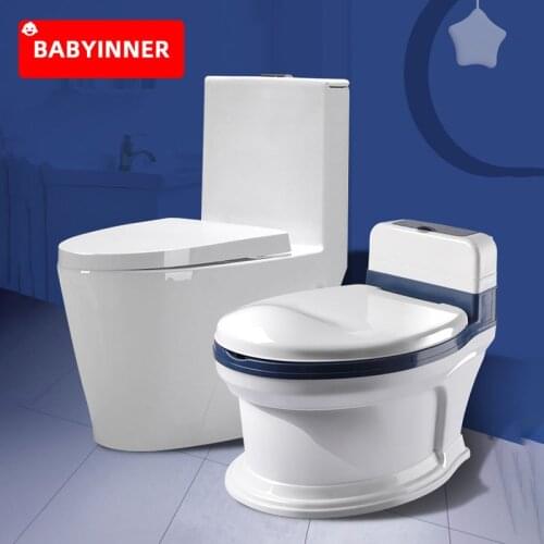 Babyinner Baby Toilet Portable Newborns Potty Training Seat Ergonomic Kids Bedpan with Soft Cushion Multifunction Infant Pot