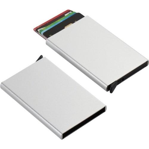 Credit Card Holder Men Slim Anti Protect Travel ID Cardholder Women Wallet Metal Case Porte Carte Anti-degaussing RFID Pop Up