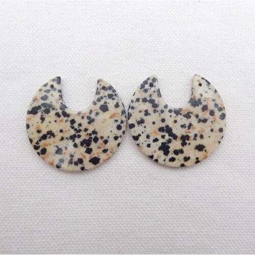 DIY Jewelry Natural Stone Spot Stone Handmade Double Hole Earring Bead 35x33x3mm 12g